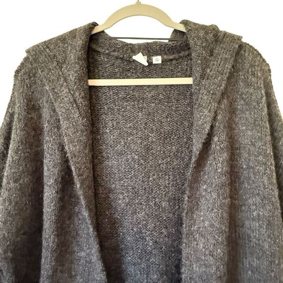 Gap Dark Heather Gray Oversized Long Hooded Cardigan Sz M Cozycore, Lounge - Picture 5 of 15